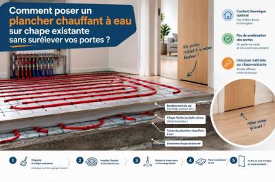 Comment poser un plancher chauffant à eau sur chape existante sans surélever vos portes