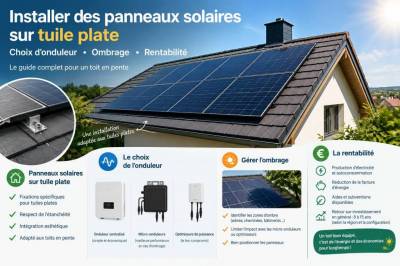 Installer des panneaux solaires sur tuile plate : choix d'onduleur, ombrage et rentabilité pour un toit en pente